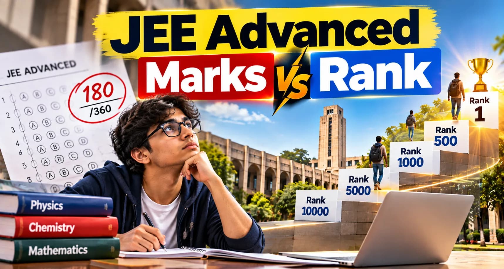 JEE Advanced Marks vs Rank