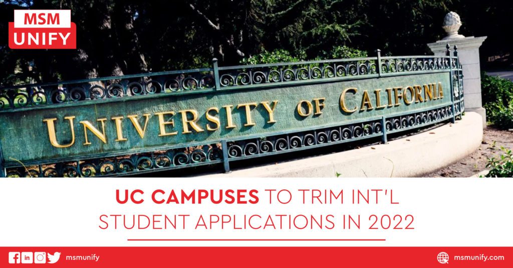 UC Campuses to Trim Int’l Student Applications in 2022