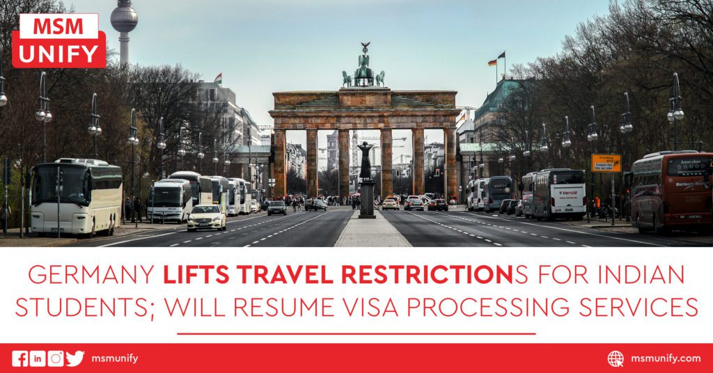Germany Lifts Travel Restrictions For Indian Students; Will Resume Visa Processing Services
