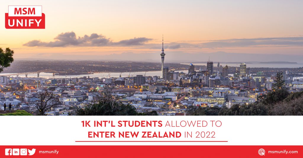 1K Int’l Students Allowed To Enter New Zealand in 2022