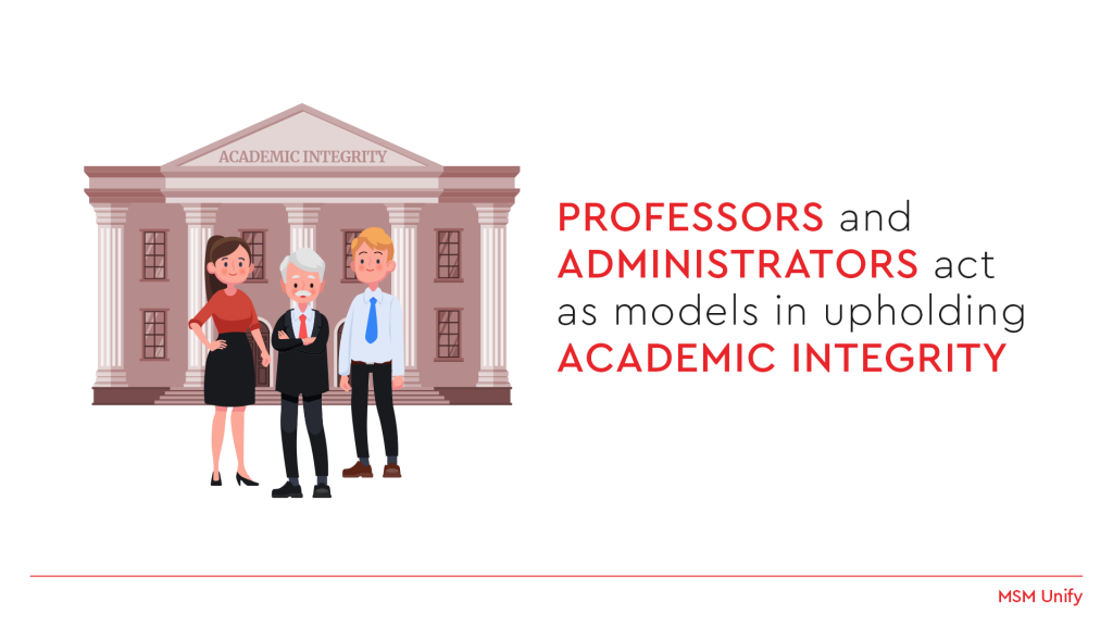 professors and administrators act as models in upholding academic integrity