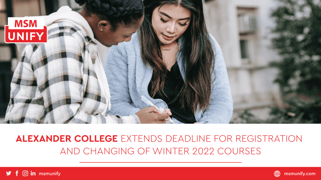 Alexander College Extends Deadline for Registration and Changing of Winter 2022 Courses