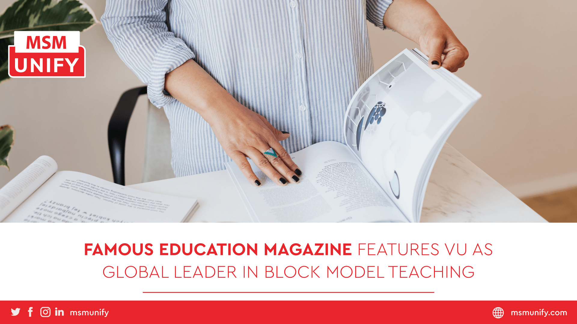 Famous Education Magazine Features VU As Global Leader in Block Model Teaching