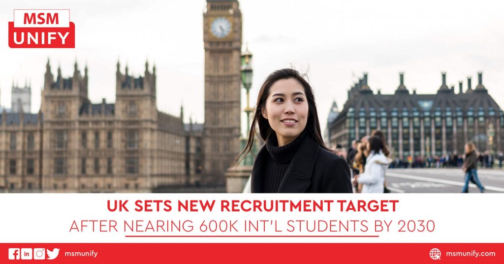 UK Sets New Recruitment Target After Nearing 600K Int’l Students By 2030