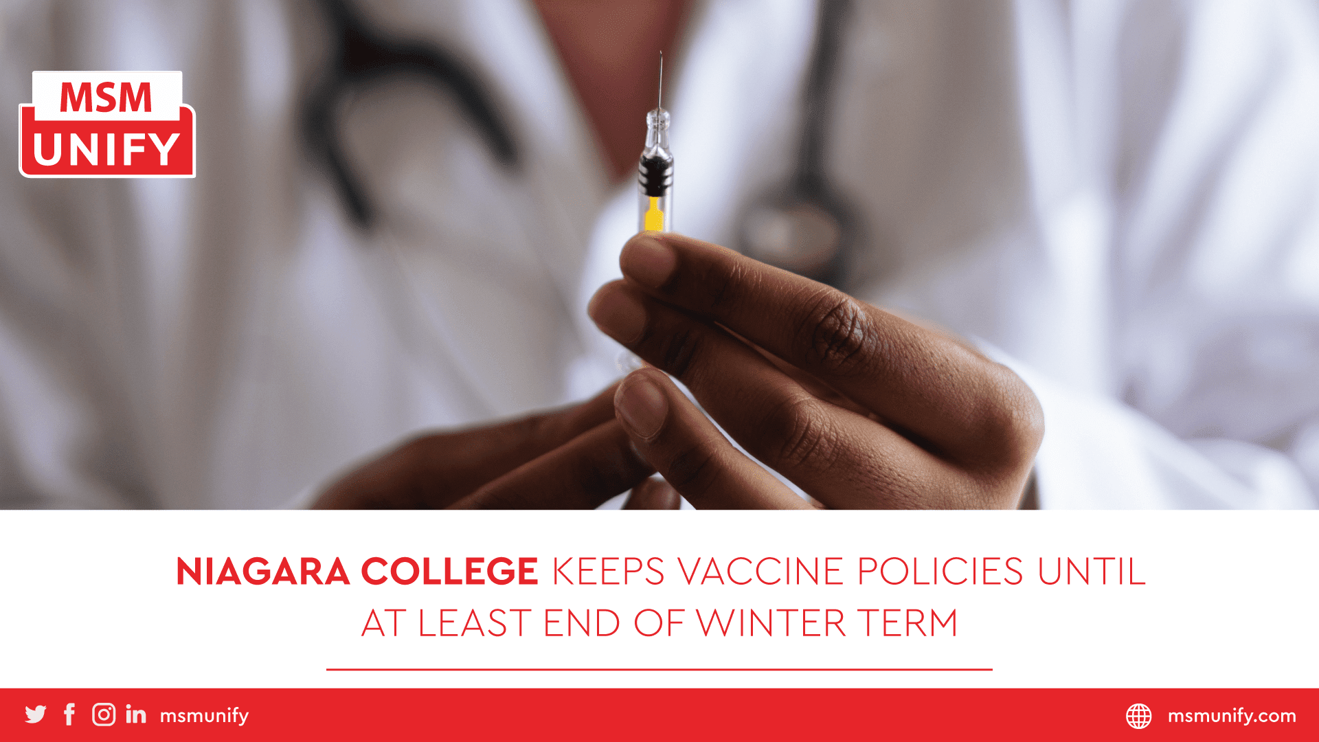 MSM Unify Niagara College Keeps Vaccine Policies Until At Least End of Winter Term min